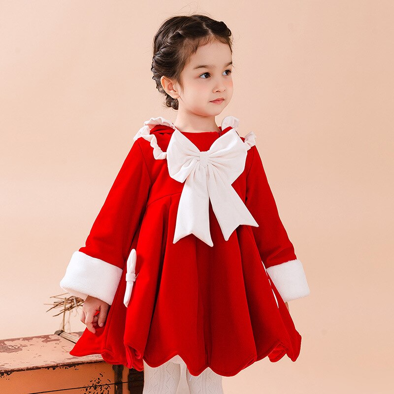 Abrigo de Lotia roja para niña, Parka con capucha de conejo de Pascua para niño, ropa de abrigo gruesa de manga larga, chaquetas de princesa para Año