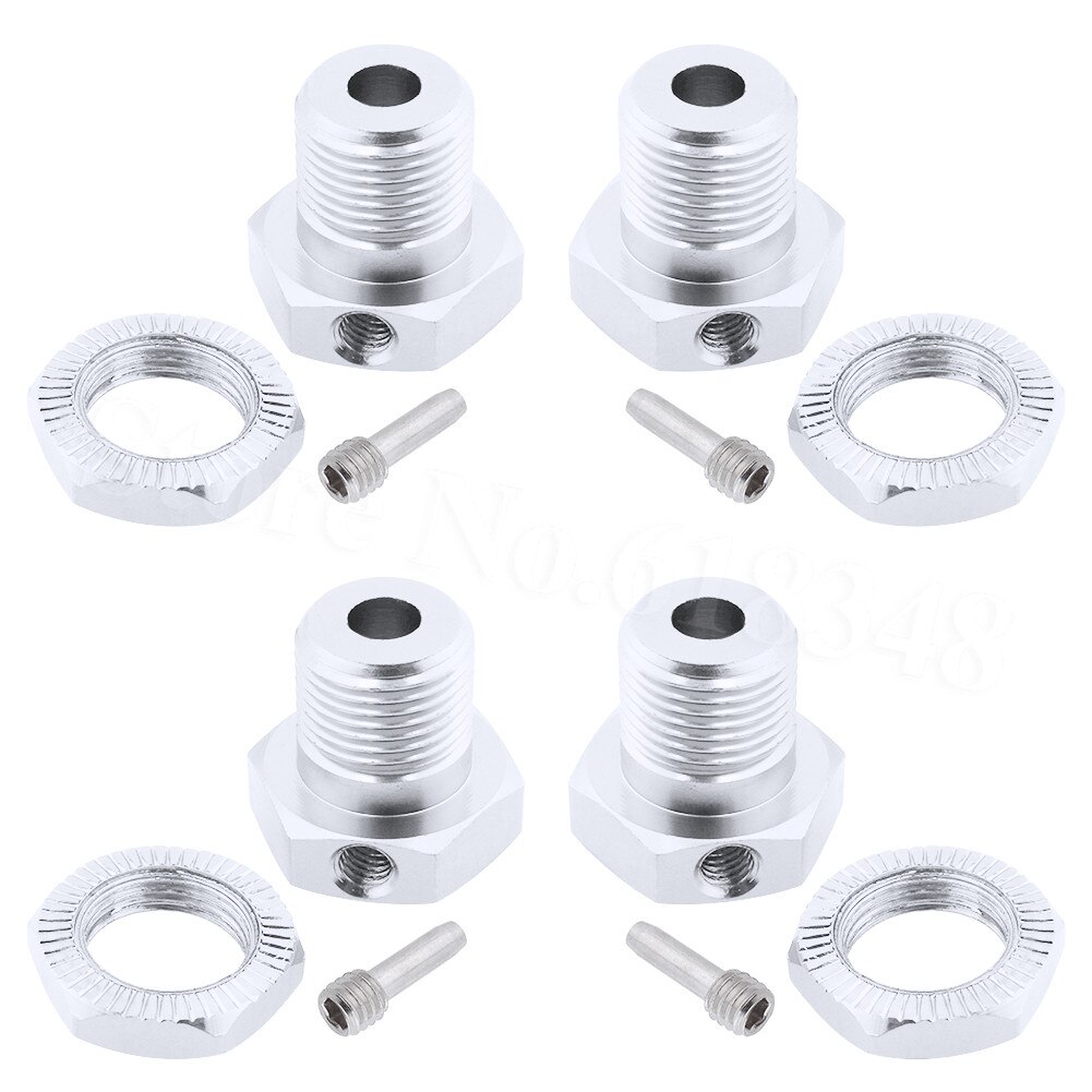 Aluin. wiel hubs 17mm Hex Noten Threadlock Vervangen 5353X voor RC Traxxas 1/10 E-Revo E-Maxx Revo 3.3 Slayer Pro 4x4 Summit XO-1: Silver