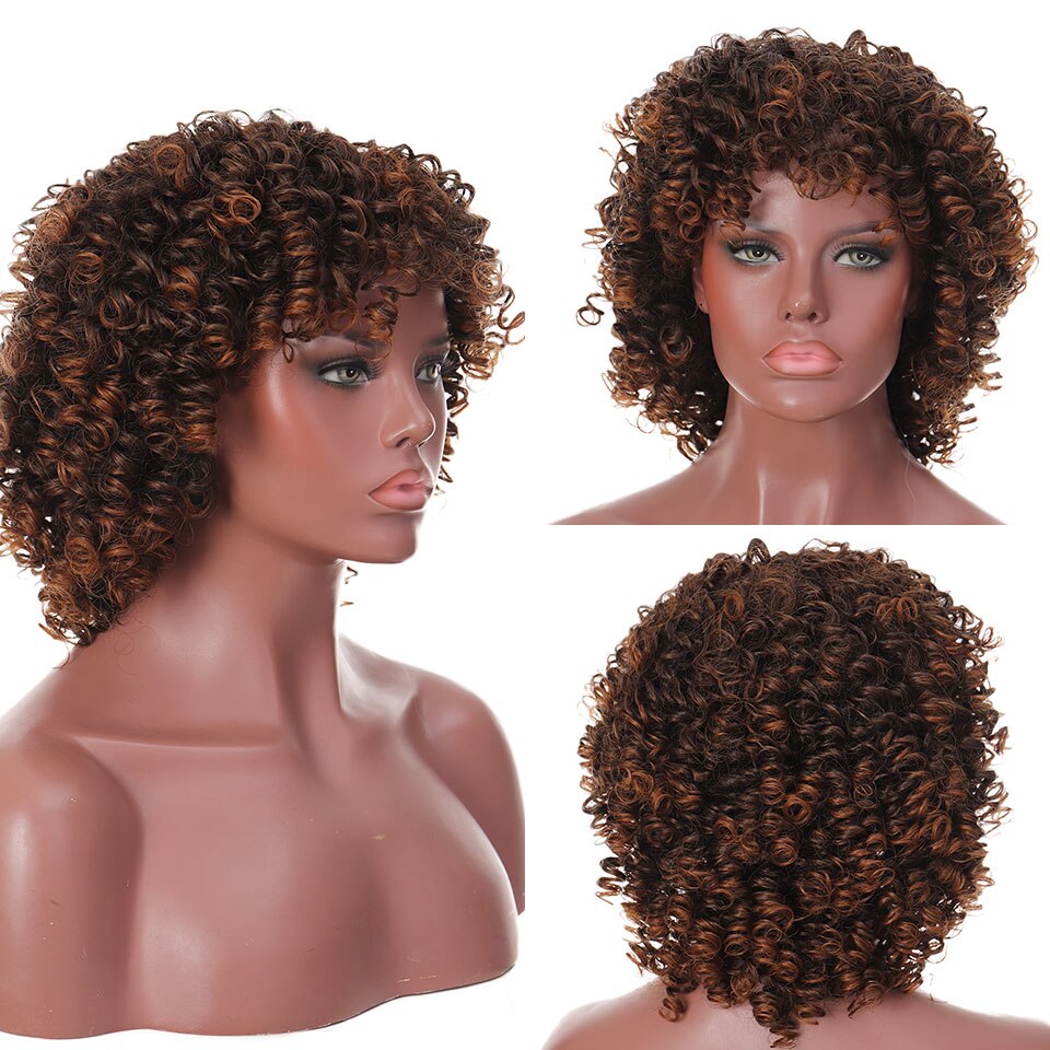 MUMUPI-peluca Afro rizada sintética para mujer, pelo negro Natural Afro, de alta temperatura, disponible en 2 colores: 1B/30HL