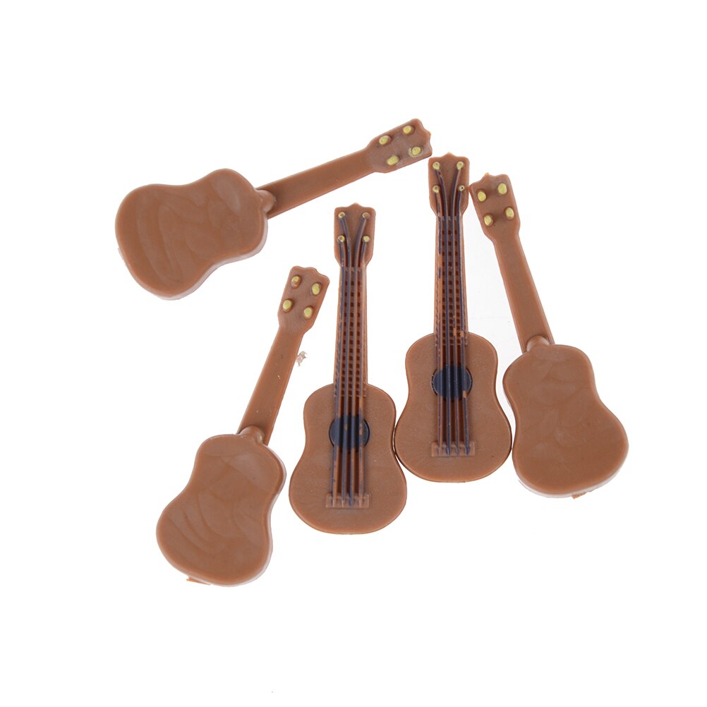 1/12 Cute Wood Craft Ornaments Scale Doll house Miniature Guitar Accessories Instrument DIY Part for Home Decor Kids