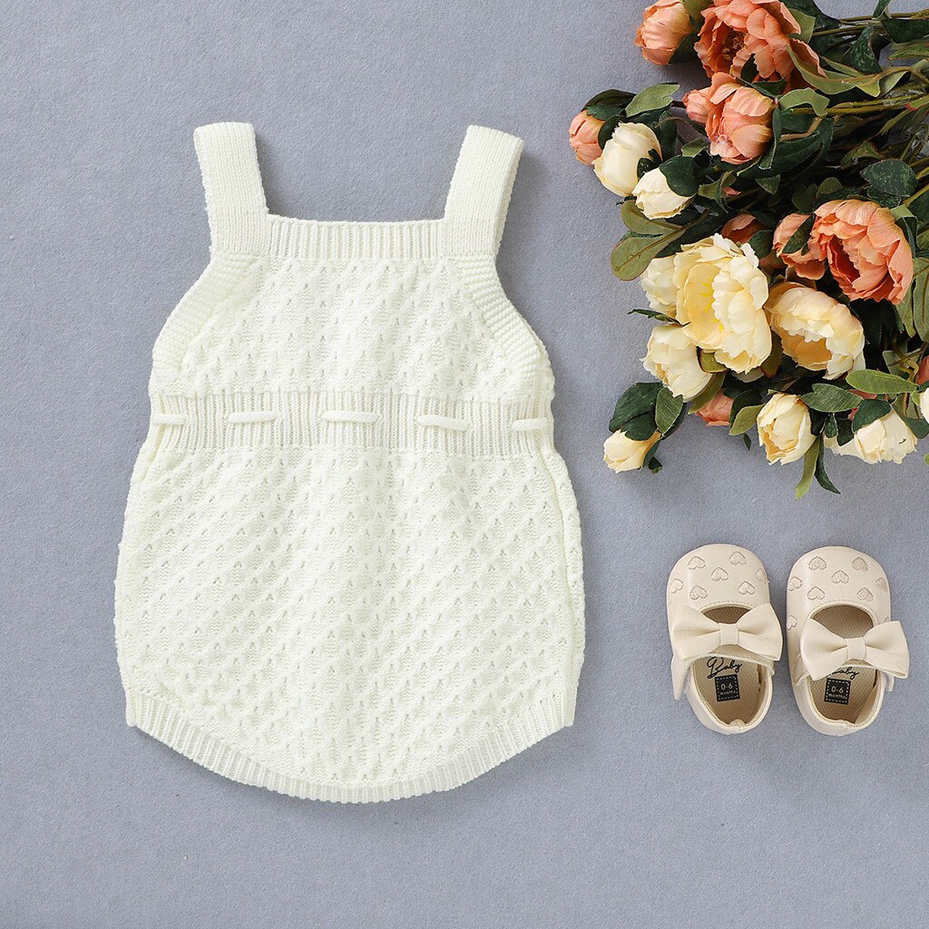 Tricot chandails body pour bébé couleur unie sans manches hiver tricot barboteuse fille garçons bouton tricot chandails combinaison