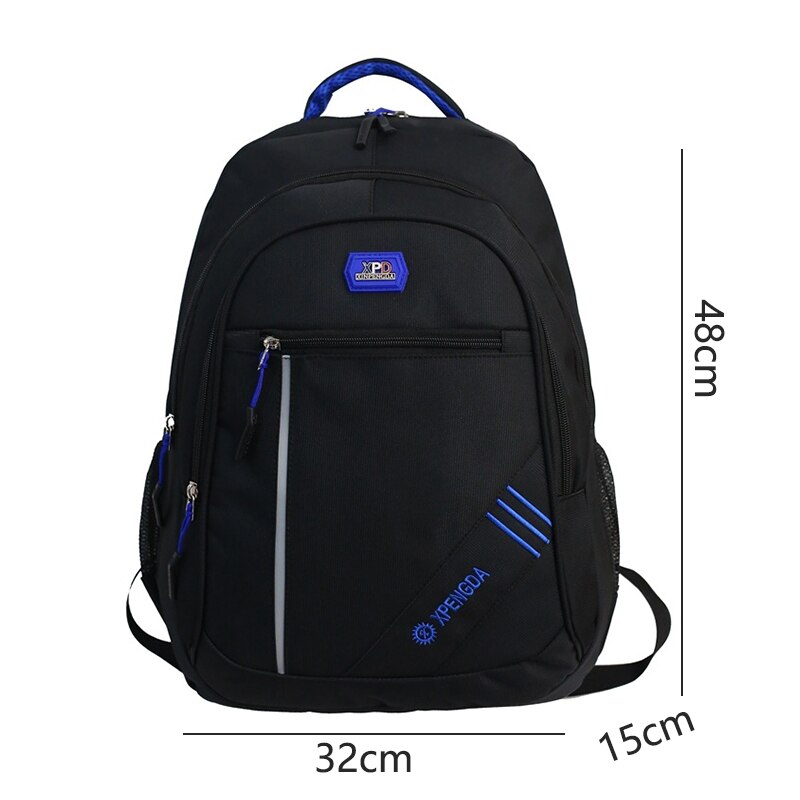 jugendlich Rucksack Jungen Schule Taschen Große Kapazität Männer Bagpack Schwarz Wasserdicht Nylon lässig Hochschule Stil Hohe Schüler Rucksack Große