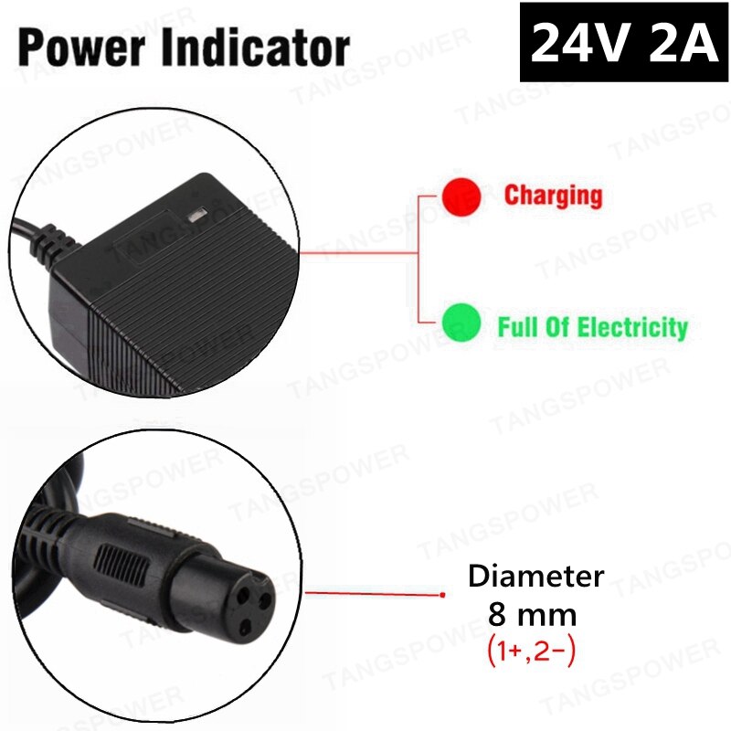 24V 2A lead-acid battery Charger For 28.8V Wheelchair golf cart lead acid Charger For electric scooter e-bike Lawnmower Charger: 3P GX12 / US