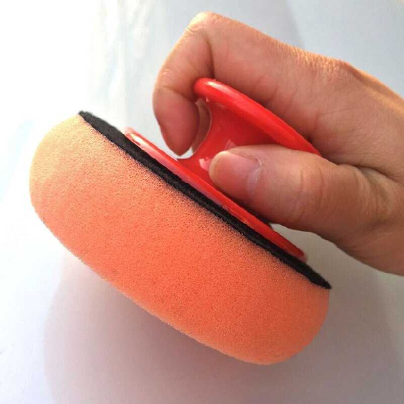 Almohadillas aplicadoras de microfibra para lavado de cera de coche, Kit de esponja de espuma de limpieza, paño de rizo, mango de agarre, estilo de coche, 1 pieza