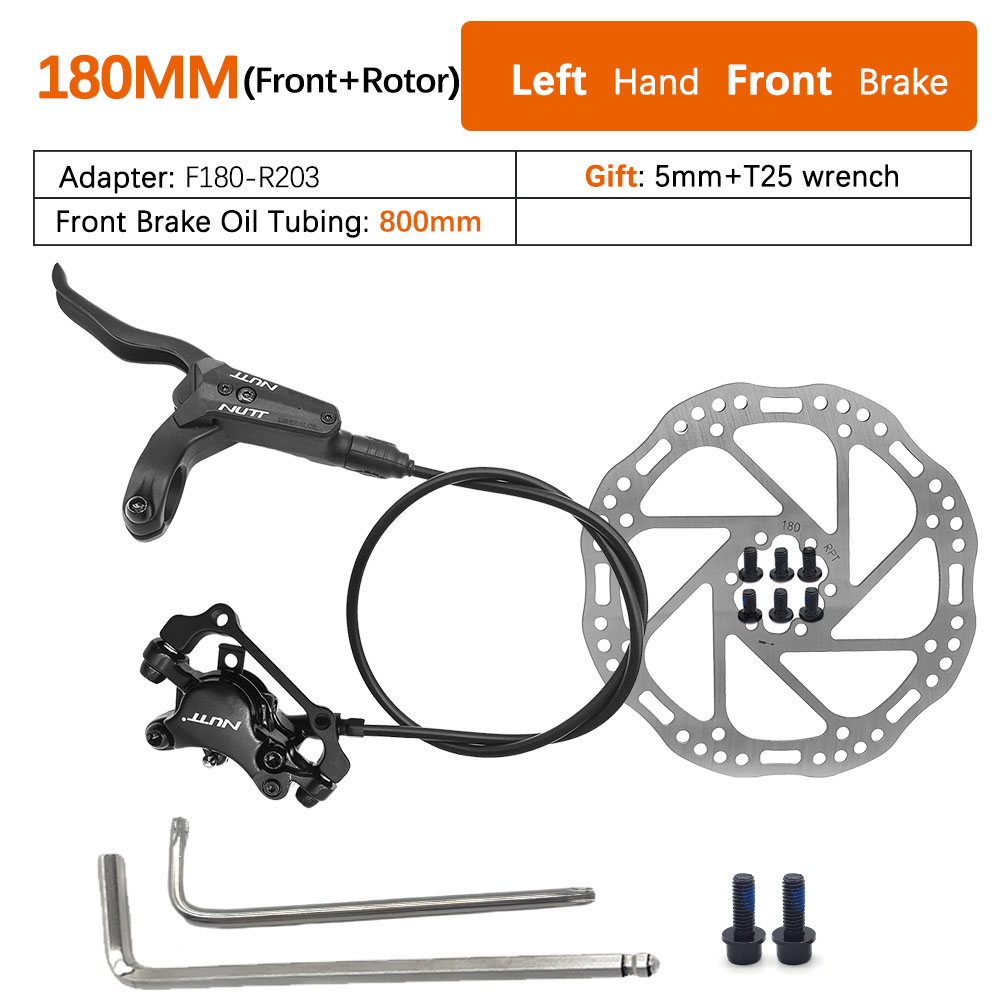 NUTT freno hidráulico A2 MTB bicicleta discos de aceite palanca 2 pistones 160MM 180MM Rotor pinza delantera trasera izquierda derecha para piezas de bicicleta: Castaño