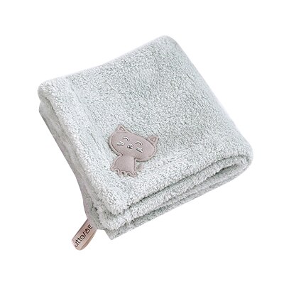 Coral Fleece Handdoek Keuken Handdoek 1Pc 25*25Cm Zachte Extreme Comfort Vierkante Kat Patch Borduren Handdoeken roze Groen Grijs: green