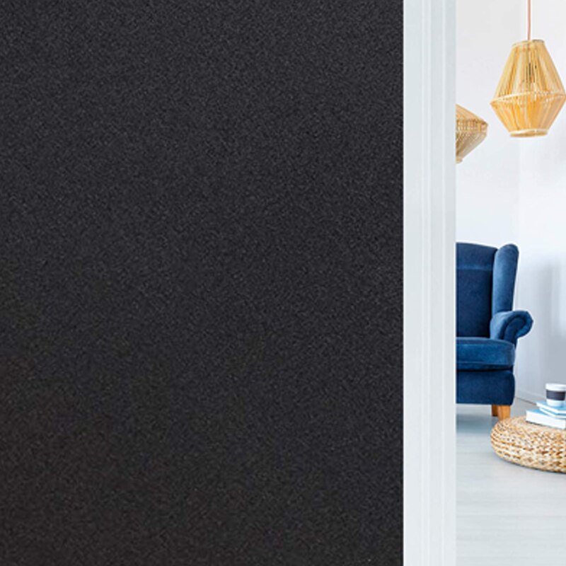 Privacy Window Glass Film Stickers Anti-ultraviolet Self-adhesive Detachable Home Security: black / 45x200cm