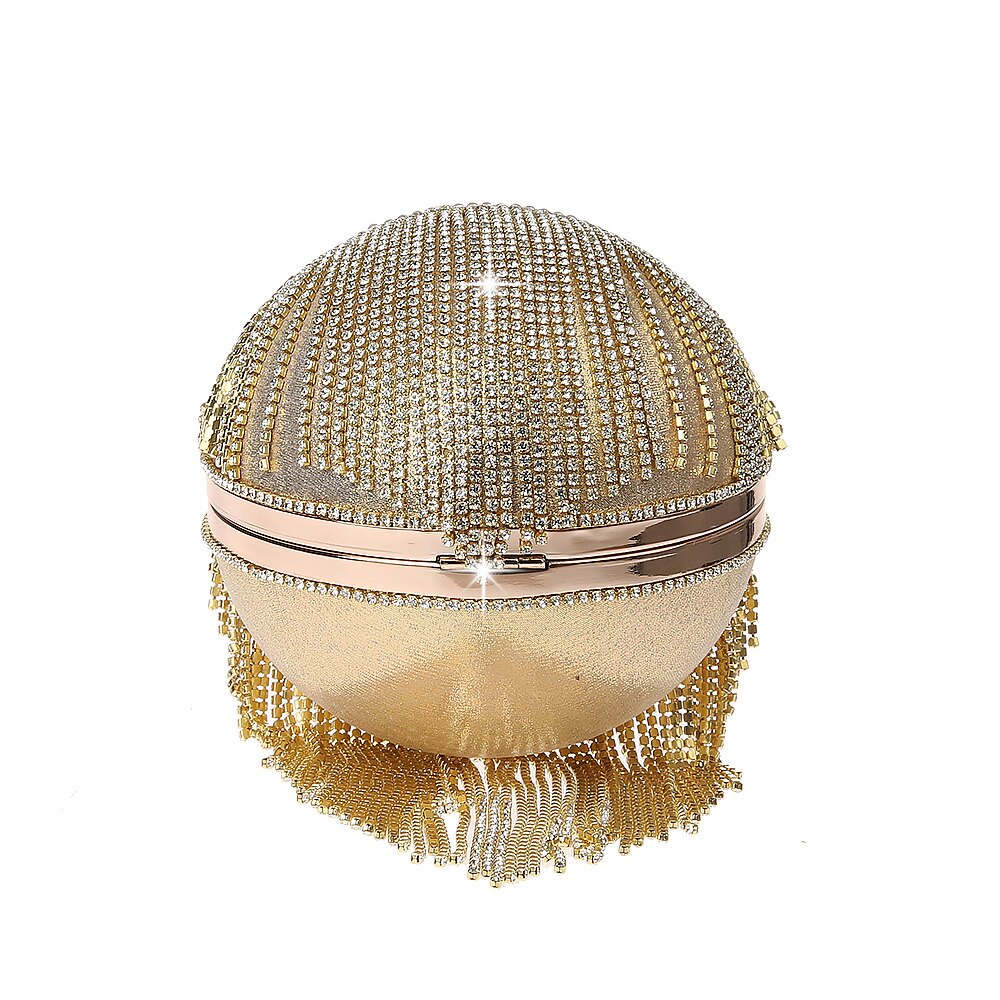 Luksus diamant krystall perler lang dusk ball form kveldsveske damer kvinner glitter bryllup fest dag clutches vesker