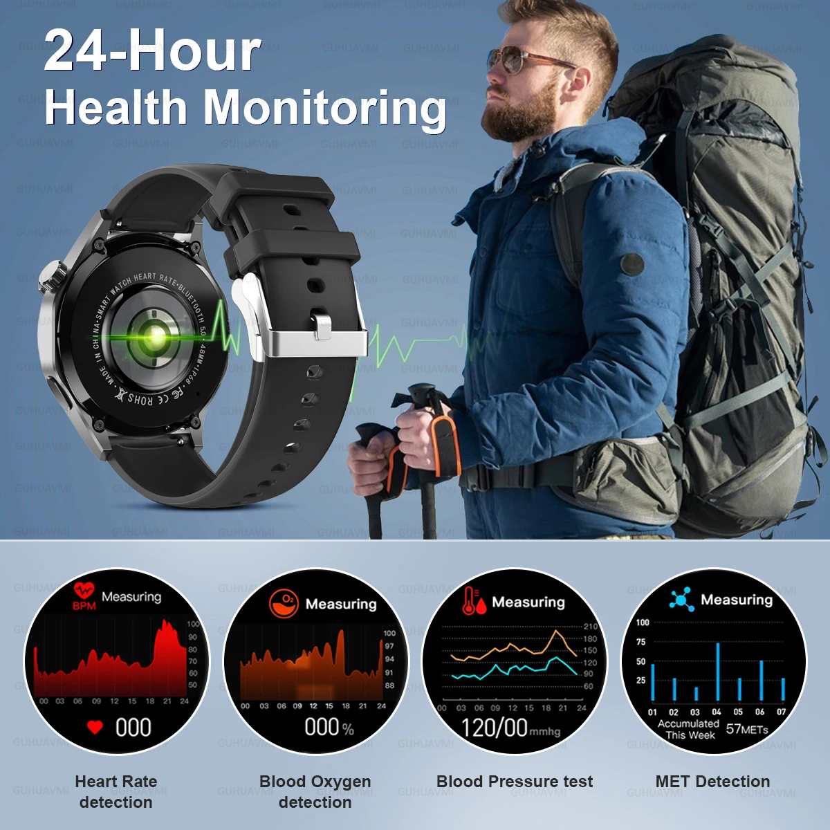 2025 tendências da moda novo gps relógio inteligente masculino freqüência cardíaca amoled nfc ip68 à prova dip68 água relógios esportivos bluetooth chamada twatch para huawei
