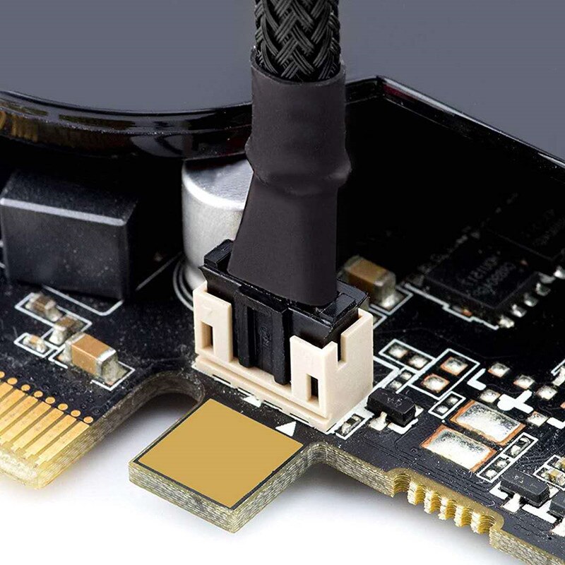 Angitu 4-Pin PWM GPU Dual Fan Splitter Adapter Cable Black Sleeved for Graphics Cards