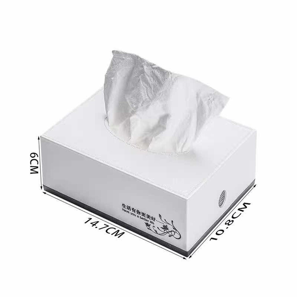 B-LIFE Tissue Dispenser Box Cover Holder Clear Acrylic Rectangle Napkin Organizer Hand Towel Dispenser Tissue Cover Rectangular: M WHITE