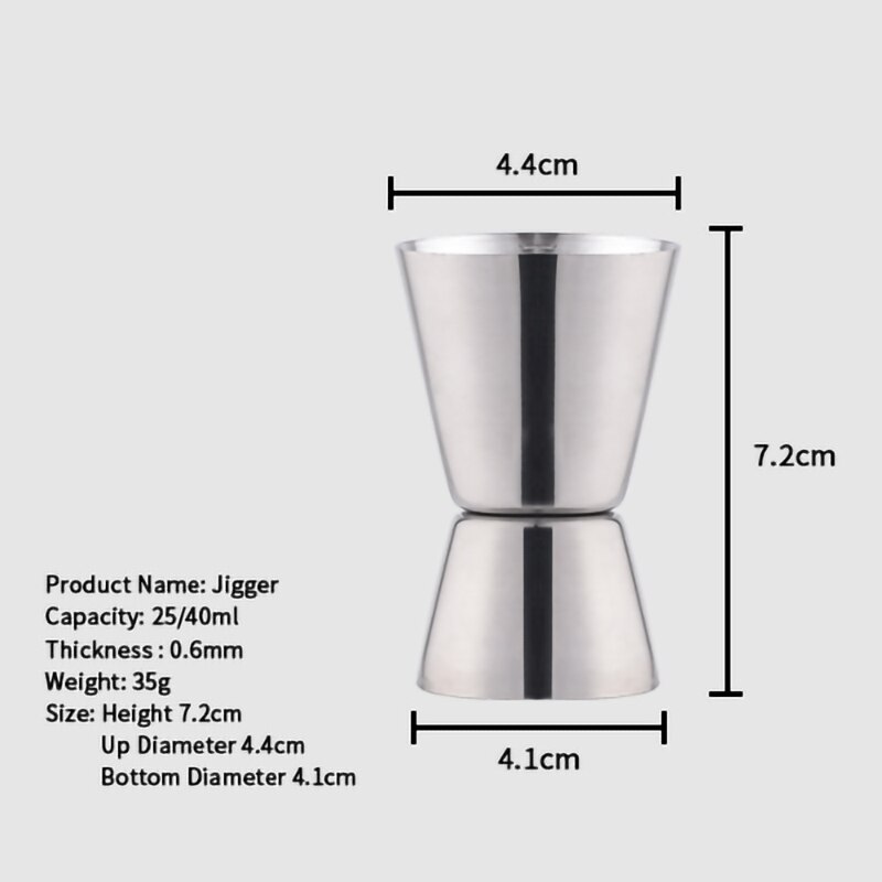 Premium Stainless Steel Bar Measures Jigger Bar Party Wine Cocktail Shaker Jigger Kit Dual Spirit Drink Measure Cup Bar Tool: L18-2