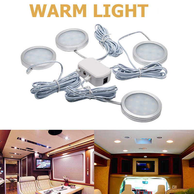 4X12V Interieur Led Spot Licht Warm Licht Voor Camper Caravan Camper Lamp Interieur Exterieur Verlichting Boot camping Trailer