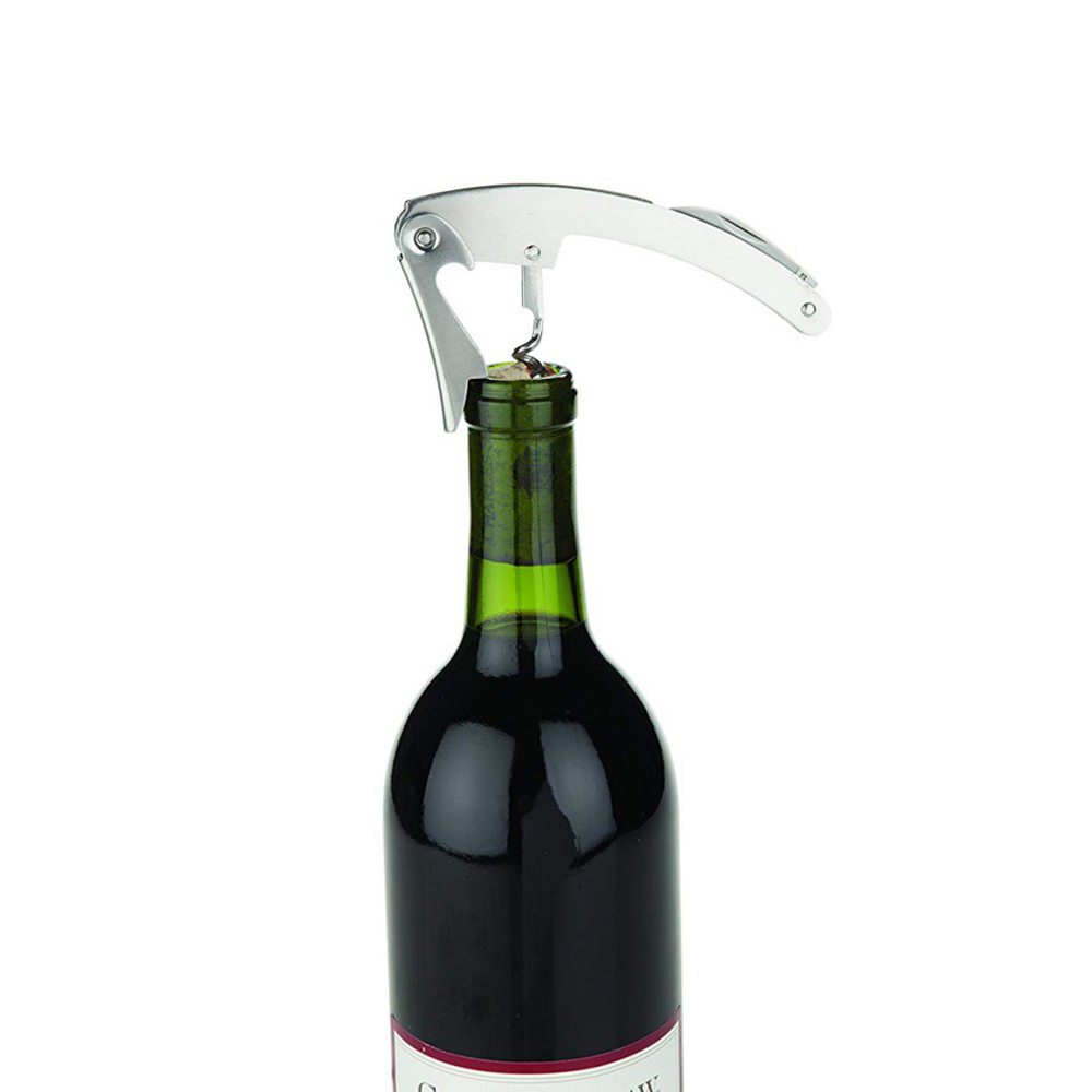 3- pakning servitørkorketrekker vinåpner i rustfritt stål, tre-i-ett korketrekker, flaskeåpner og taggete foliekutter, restaurant