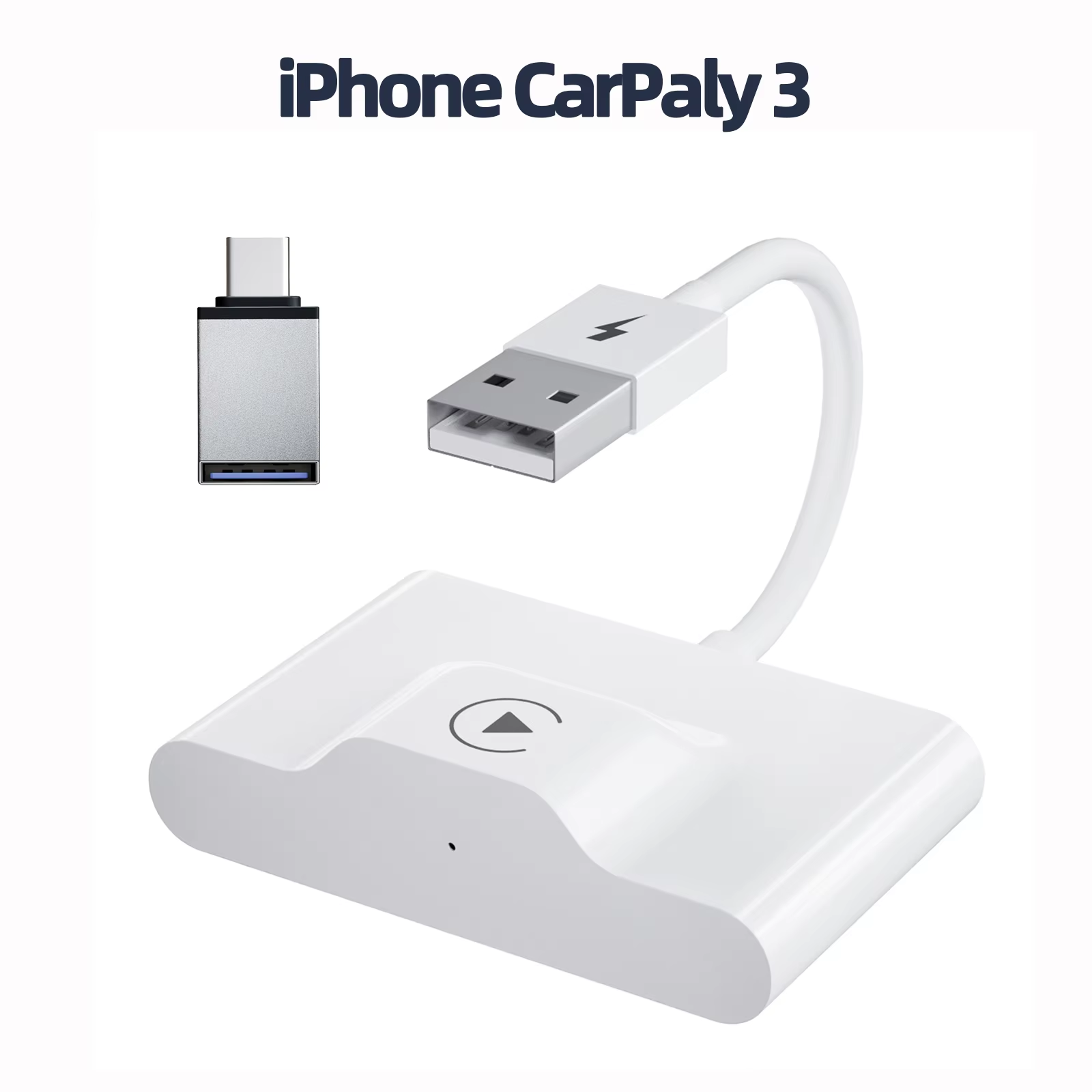 Bezprzewodowy adapter Android Auto i Apple CarPlay 2 w 1, bezprzewodowy adapter 5,8 GHz do fabrycznie przewodowych samochodów CarPlay: BŁĘKITNA