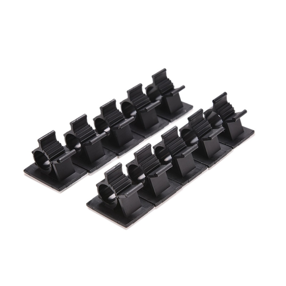 Clip fixe à fil noir de 13mm, 10 pièces/paquet, pour câble auto-adhésif, bouton de support pour câble auto-adhésif
