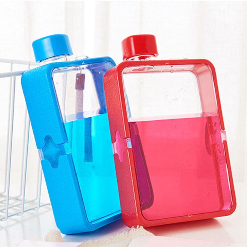 A5 płaski czajnik kreatywny kwadratowy papierowy bidon przenośny podróż sport dziecięcy kubek prosty przezroczysty kubek na wodę z tworzywa sztucznego