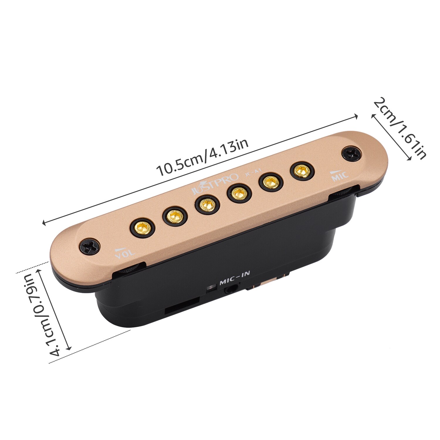 JUSTPRO JC-A1 Guitar Sound Hole Coil Pickup with Microphone with Mic and Volume Control for 39/40/41/42inch Folk Guitar