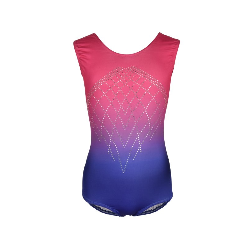 Girls gymnastics suits, high sleeveless diamonds, highlights, gradient, color, body, ballet, gymnastics, dance, practice