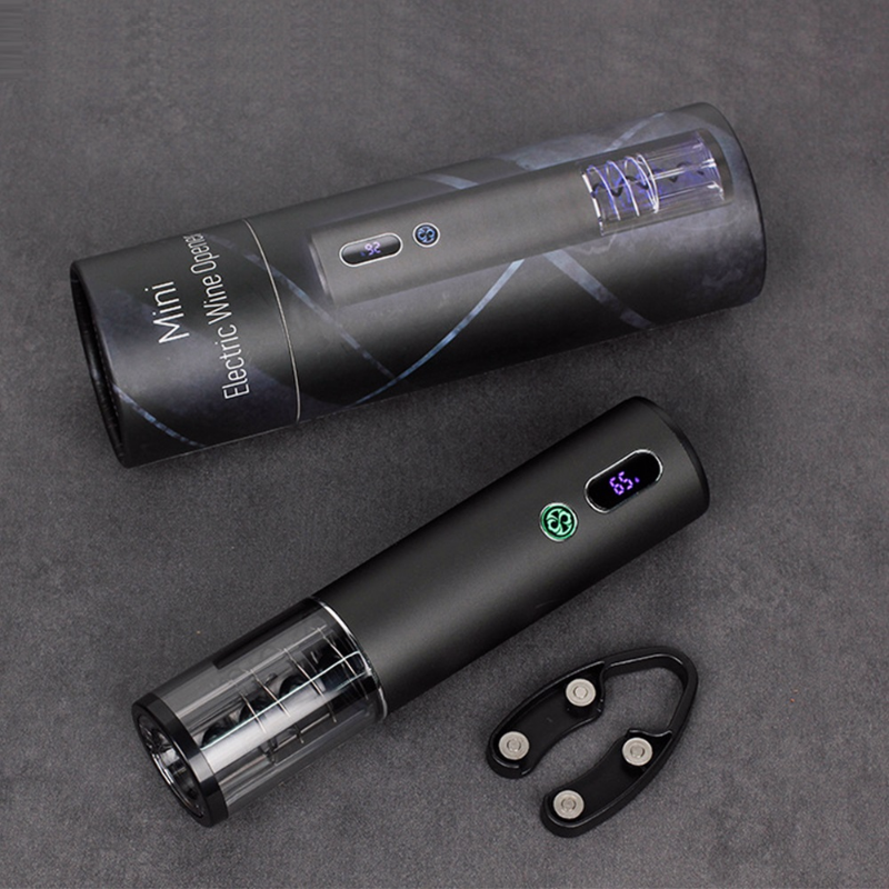 Temperature Humidity Display Rechargeable Electric Wine Bottle Opener Automatic Red Wine Corkscrew With Foil Cutter Box