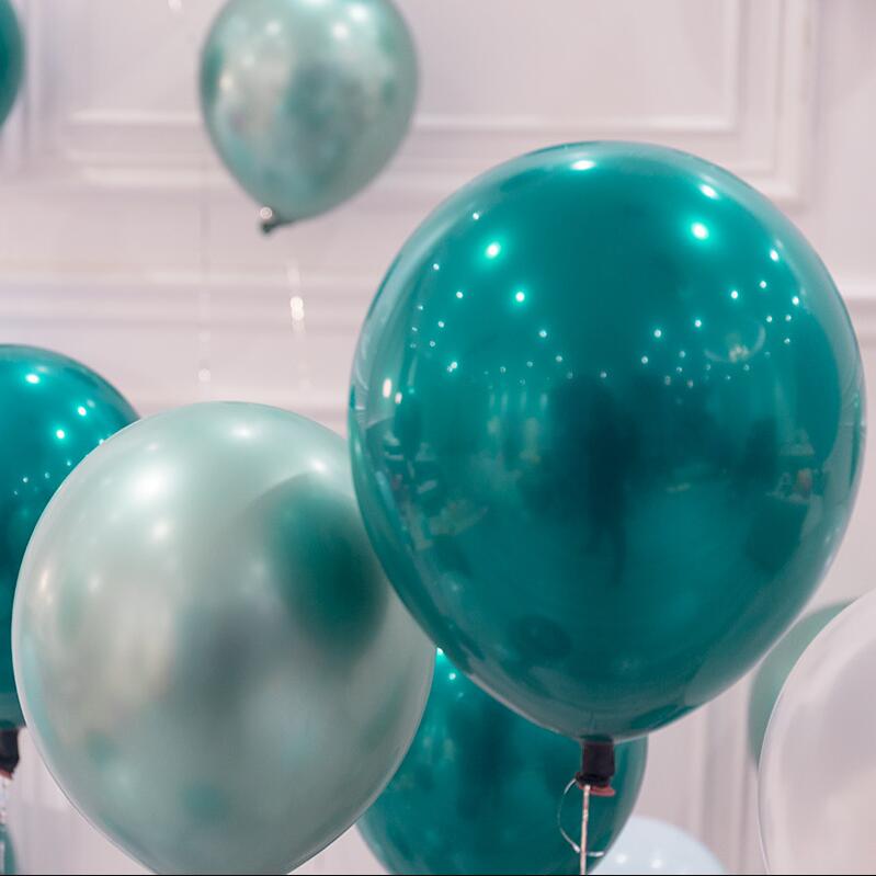 30 Pcs 15 Sets 10inch Double Layer Parel Teal Green Latex Ballon Turquoise Helium Premium Ballonnen Verjaardag Bruiloft decor