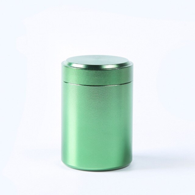 70ML Solid Color Airtight Smell Proof Container Aluminum Herb Stash Metal Sealed Can Tea Jar Storage Boxes: Green