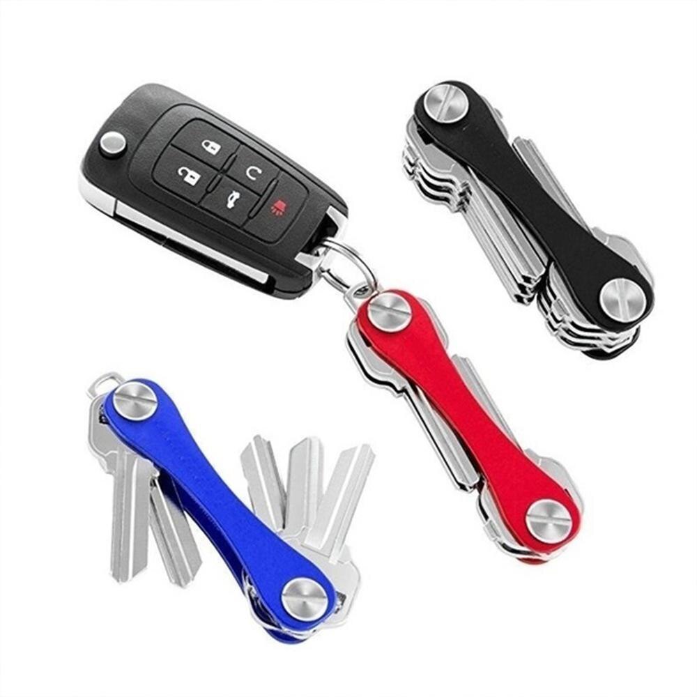 Smart Key Chain Holder Mini Keychain Smartkey Compact Key Organizer Clip Aluminum Alloy Storage Key For Car Home Key Men Women