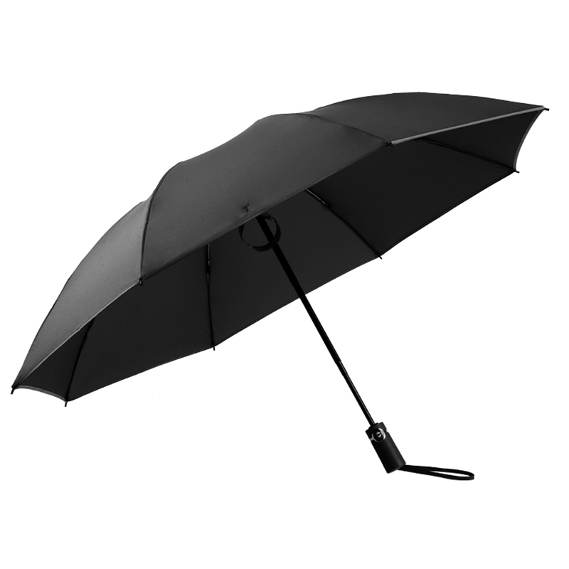 Automatisk luksus paraply omvendt foldning forretningsparaply regntæt soltæt bil styling: Sort
