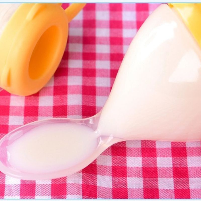 Spædbørns silikagelfoderflaske med ske kosttilskud ris kornflaske  s01