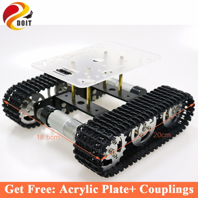 RC Metal Robot Tank Car Chassis mini T100 Crawler Caterpillar Tracked Vehicle with Plastic Track for Arduino diy educational kit