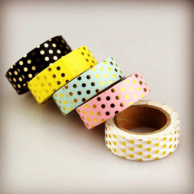10m Foil Washi Tape Pineapple Stripe Dot Set Japanese Stationery Kawaii Stickers Scrapbooking Tools Masking Tape Diy Photo Album