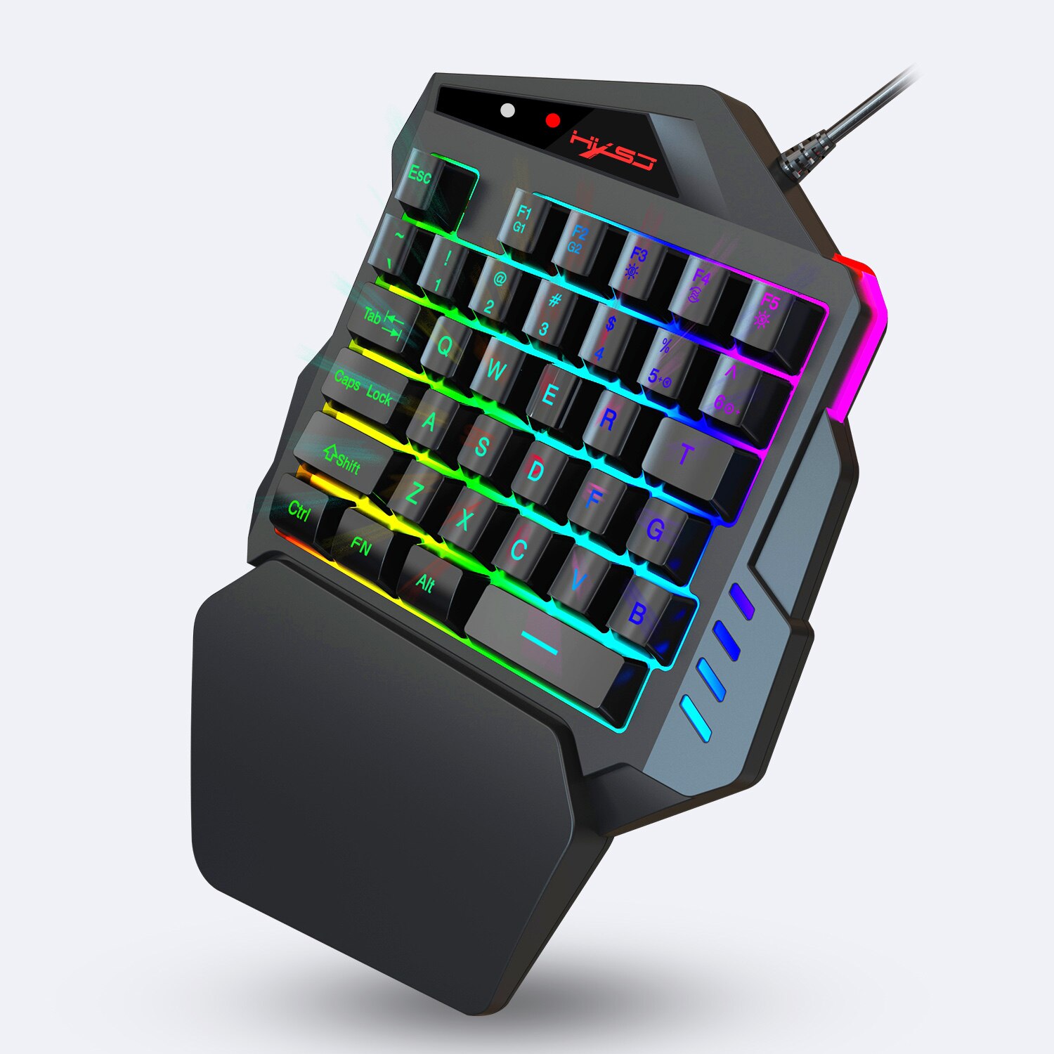 One-Handed Gaming Keyboard Mouse Set RGB Backlit Portable Mini Gaming Keypad Mice Game Controller 7200Dpi for PC PS4 Xbox Gamer: Keyboard Only