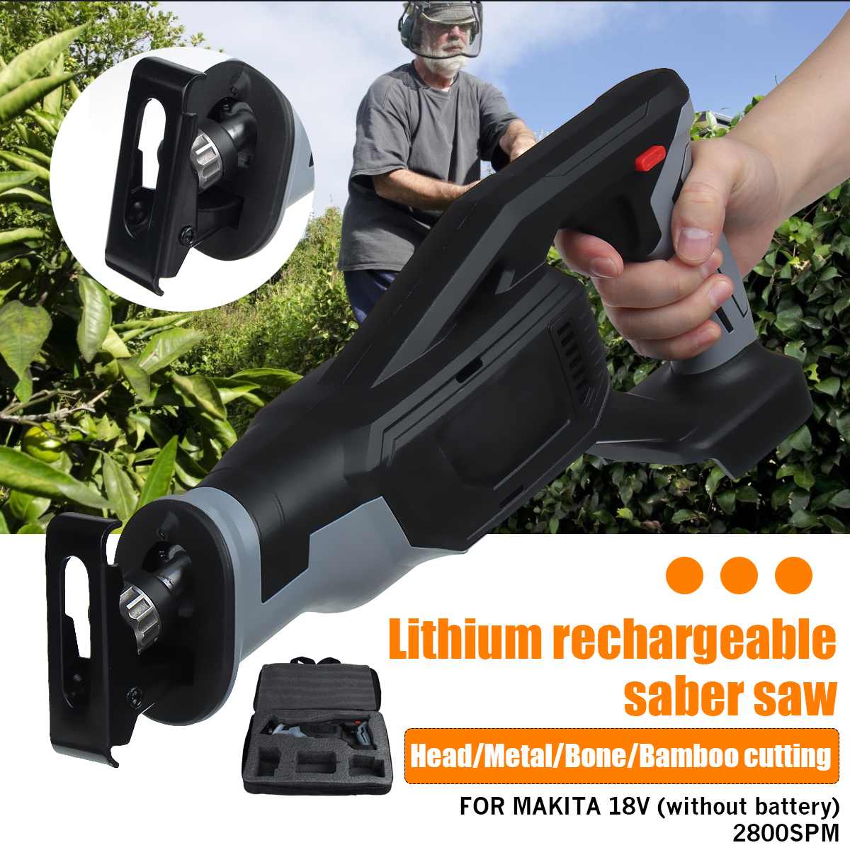 18V Portable Electric Saw Reciprocating Saw for 300mm Wood Metal Cutting DIY Power Saws Woodworking Cutter for Makita battery