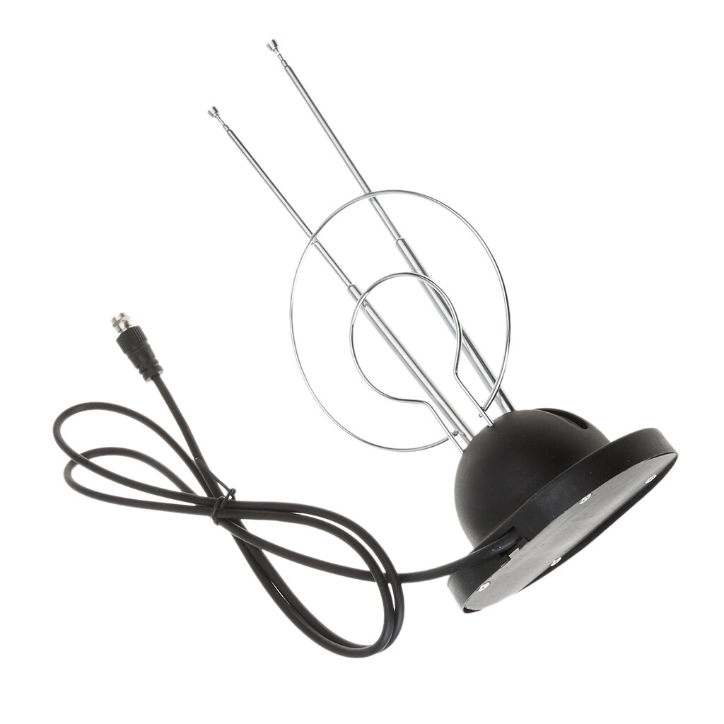Antenne TV numérique HDTV VHF UHF avec câble Coaxial, oreille de lapin prête à l&#39;emploi