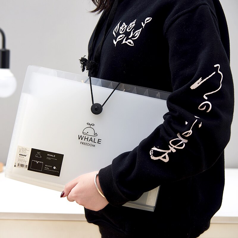 Expanding Wallet Document Bag Transparent A4 File Folder Expandable File Organizer Filling Products School Office Supplies