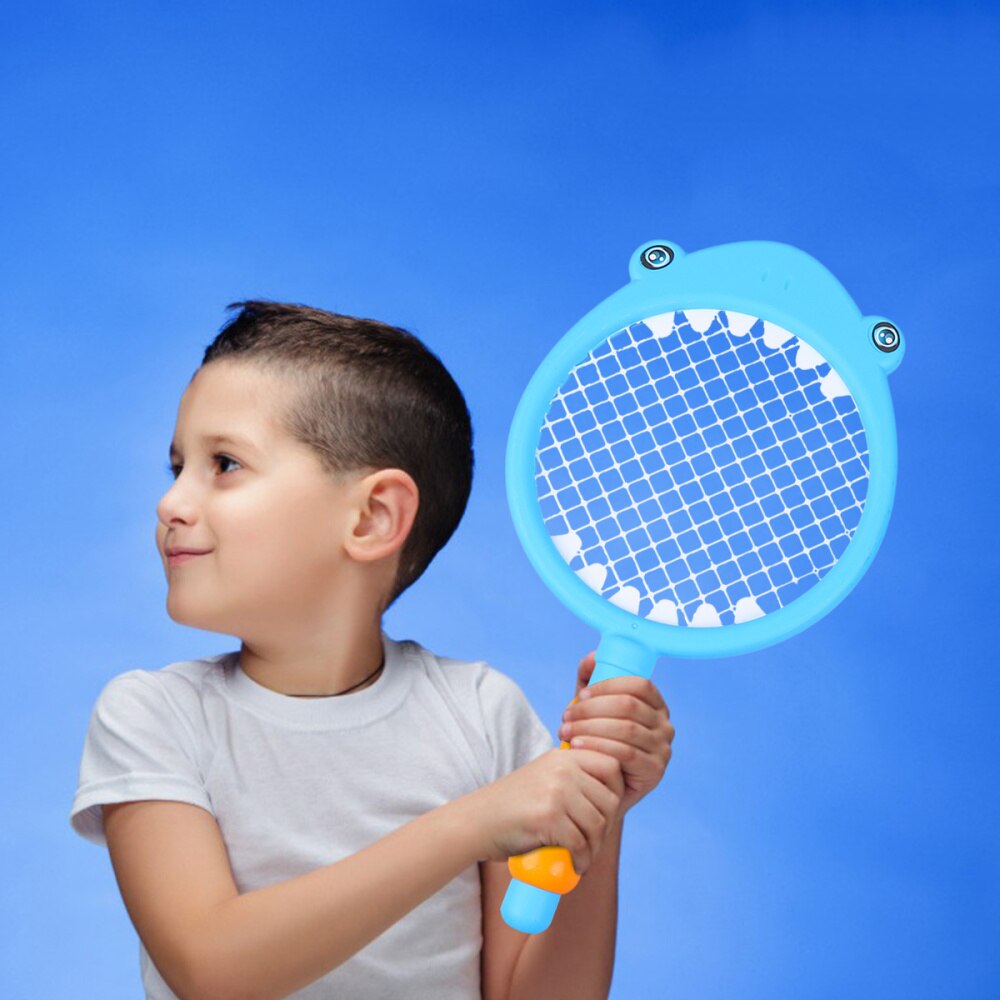 1 ensemble enfants raquette de Tennis Badminton raquette ensemble avec balles intérieur et extérieur jouets de sport pour enfants enfants-motif requin (2p
