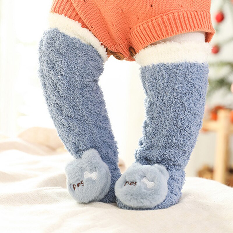 Calcetines suaves de felpa para bebé, invierno, primavera, algodón, gruesos, cálidos, para niños recién nacidos, calcetines altos para niñas y niños, accesorios Kawaii