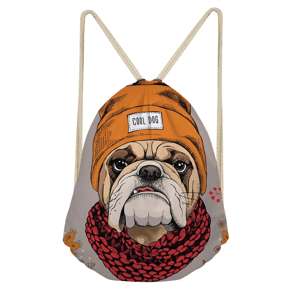 Forudesigns schattige 3d- honden border collie print mini rugzak dames trekkoordtas schooltassen voor tienermeisjes cinch sack sac a dos: T1063 z 3