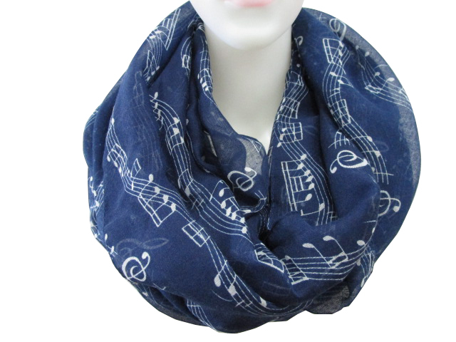 FOXMOTHER, , bufandas blancas a la con estampado de letras y notas musicales, hojas de notas y Piano, para madres y mujeres: Navy