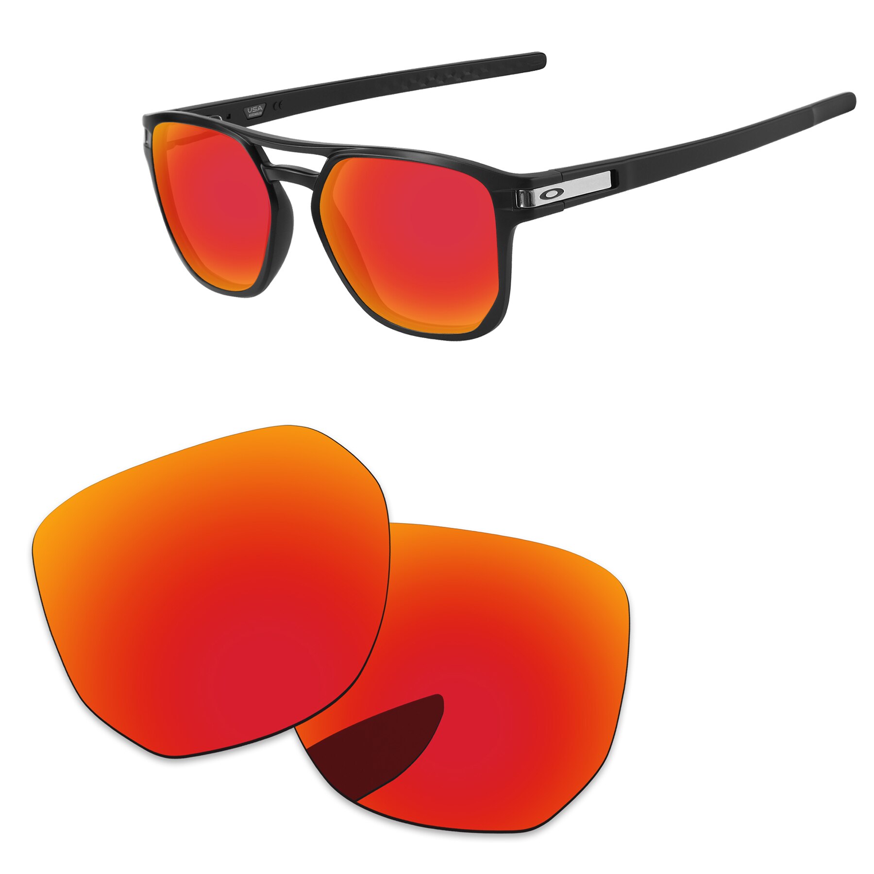 Alphax – lentilles de remplacement pour lunettes de soleil authentiques, Latch Beta OO9436, polarisées, Options multiples: Fire Red
