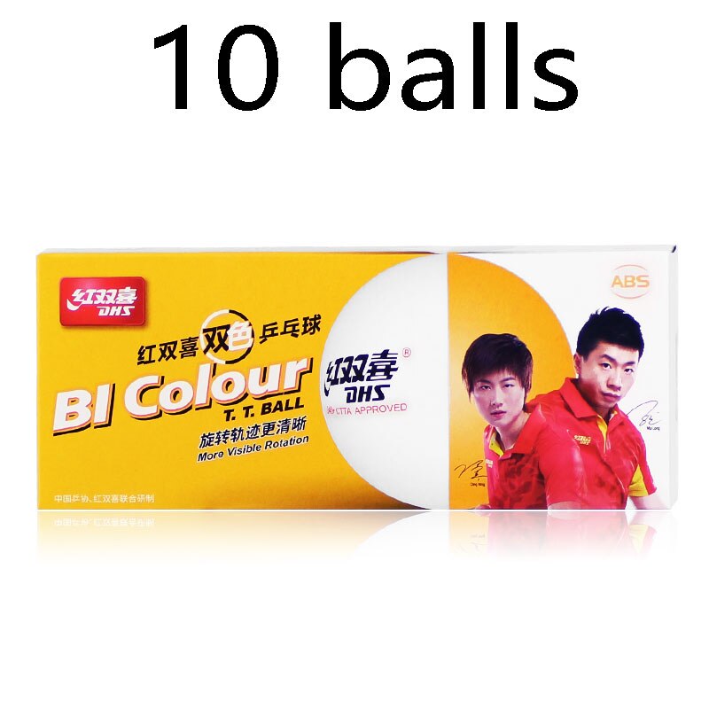 DHS BI kolorowe piłeczki robić tenisa stołowego (dwukolorowe, chiny Super liga, szwem ABS 40 + kulki) plastikowe piłki robić świst-ponga: 10 balls
