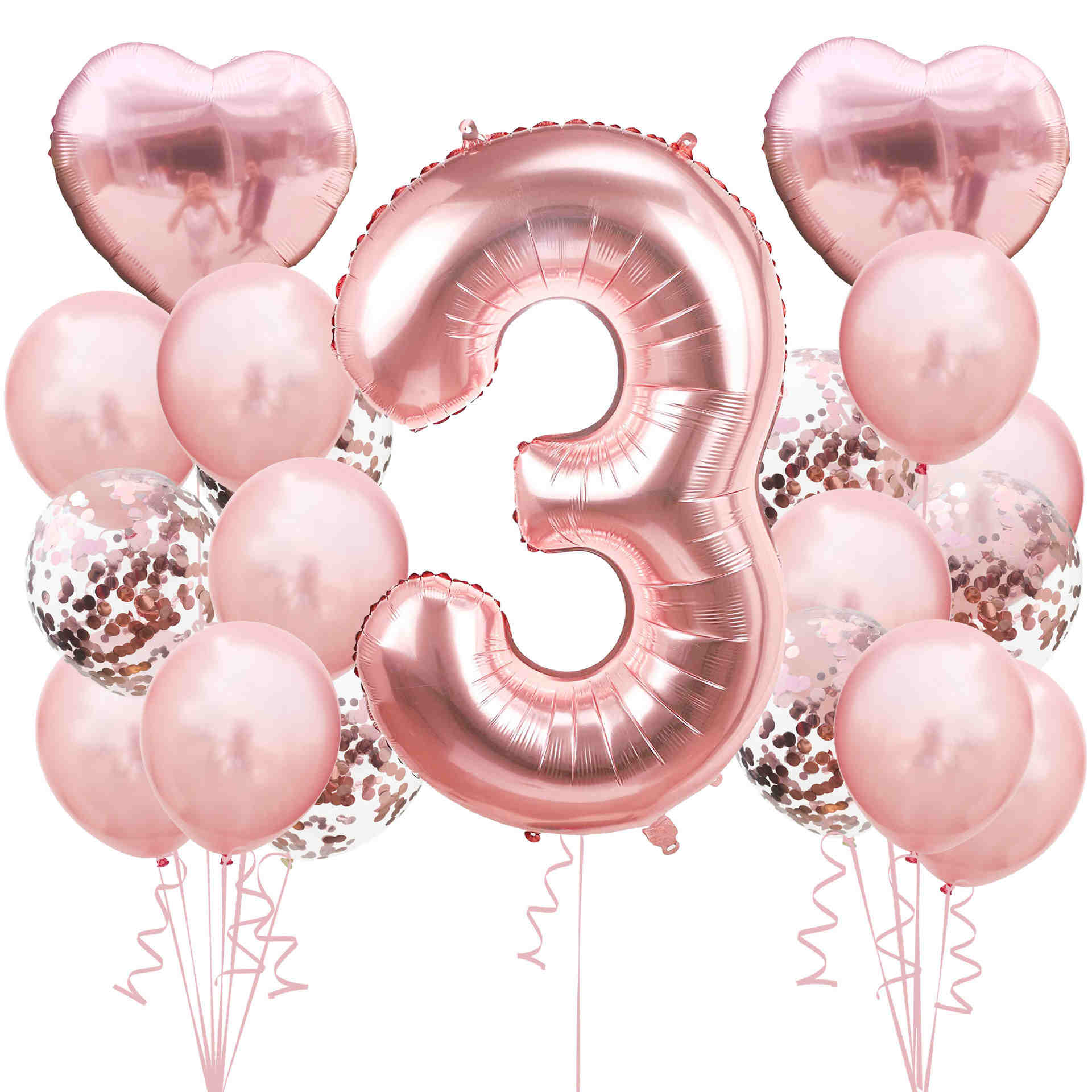 19pcs/set Birthday party air helium digital balloon number happy birthday party ornament kid balloon birthday balloons: C