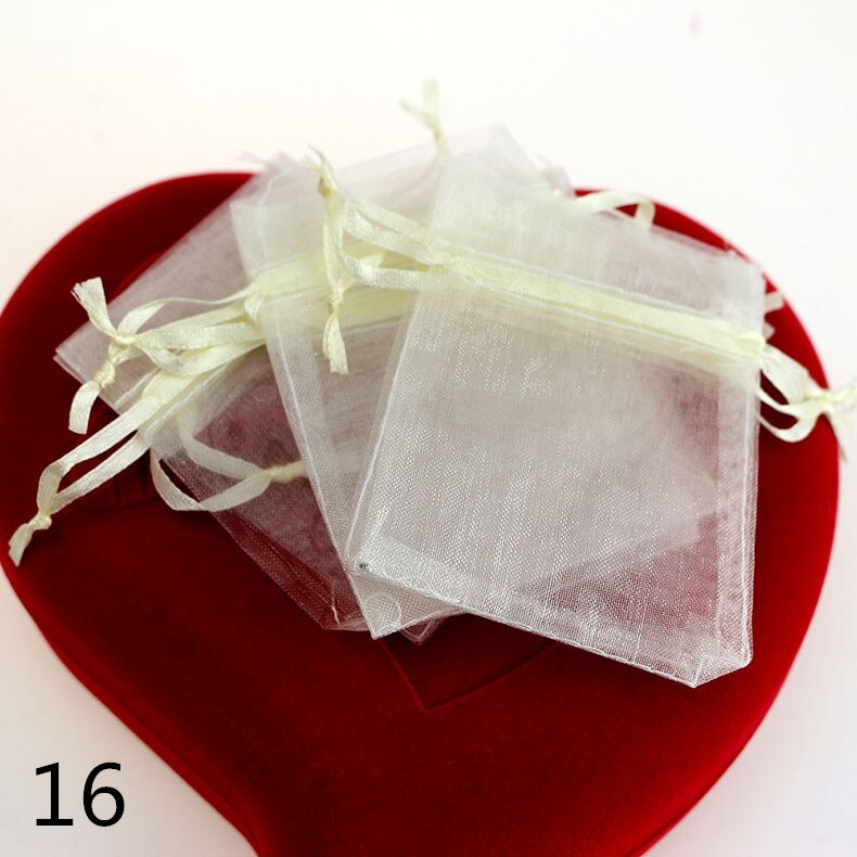 7x9CM Sheer Organza Bags Drawable Jewelry Pouch Packaging Bag Candy Bag for Wedding Prom Party Decor 50pcs/set: 16