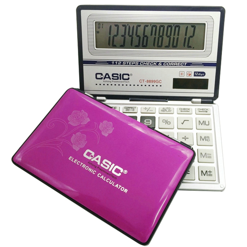 Large box folding calculator solar flip computer slim micro