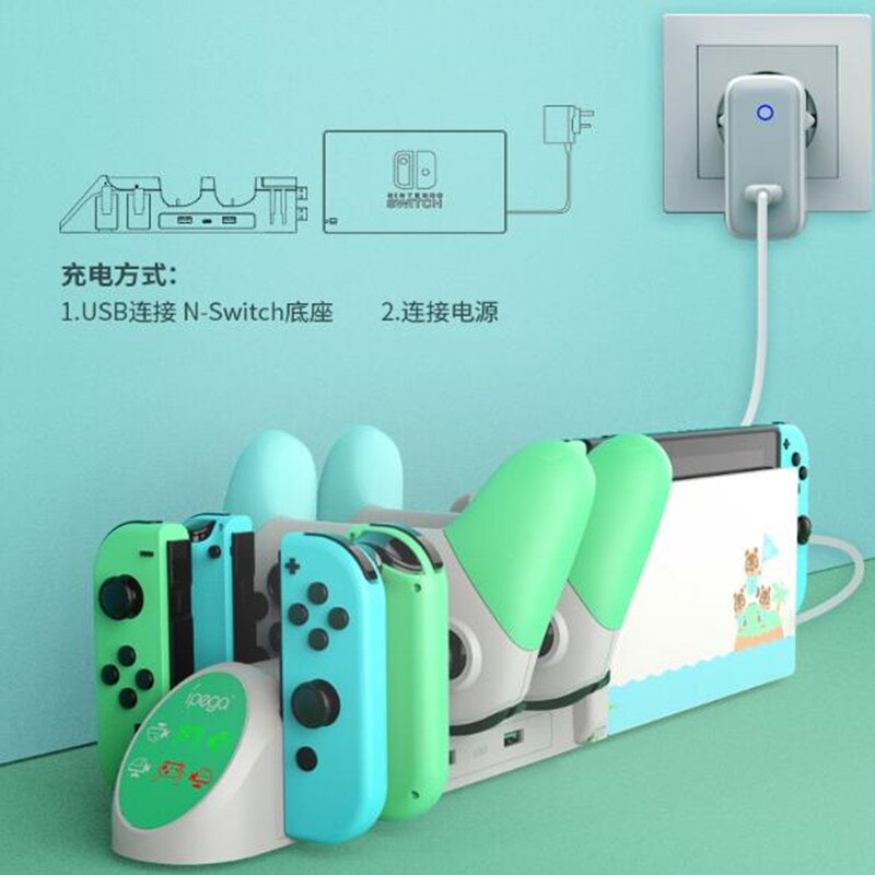 Controller Charger for Nintendo Switch NS Joy-Con Nintend Switch Pro Controllers Charging Dock Station Bullet Train Power Supply