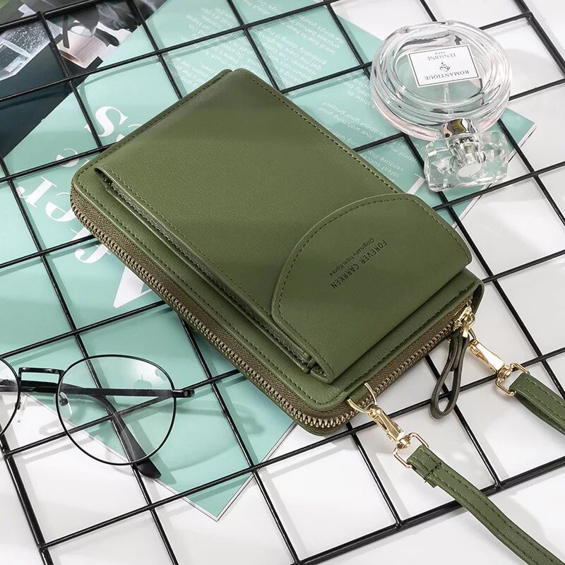 Portafoglio da donna borsa per cellulare lunga borsa a mano cerniera borsa da donna diagonale borsa da donna per cellulare pura borsa a tracolla singola