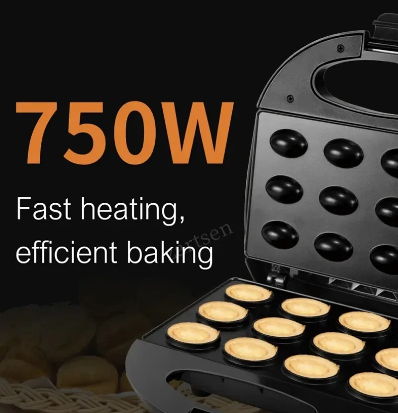 750w elektriske valnøttkakevaffeljern 12 hulls nøtteplater matlaging kjøkkenapparater frokostmaskin non-stick jernpanne