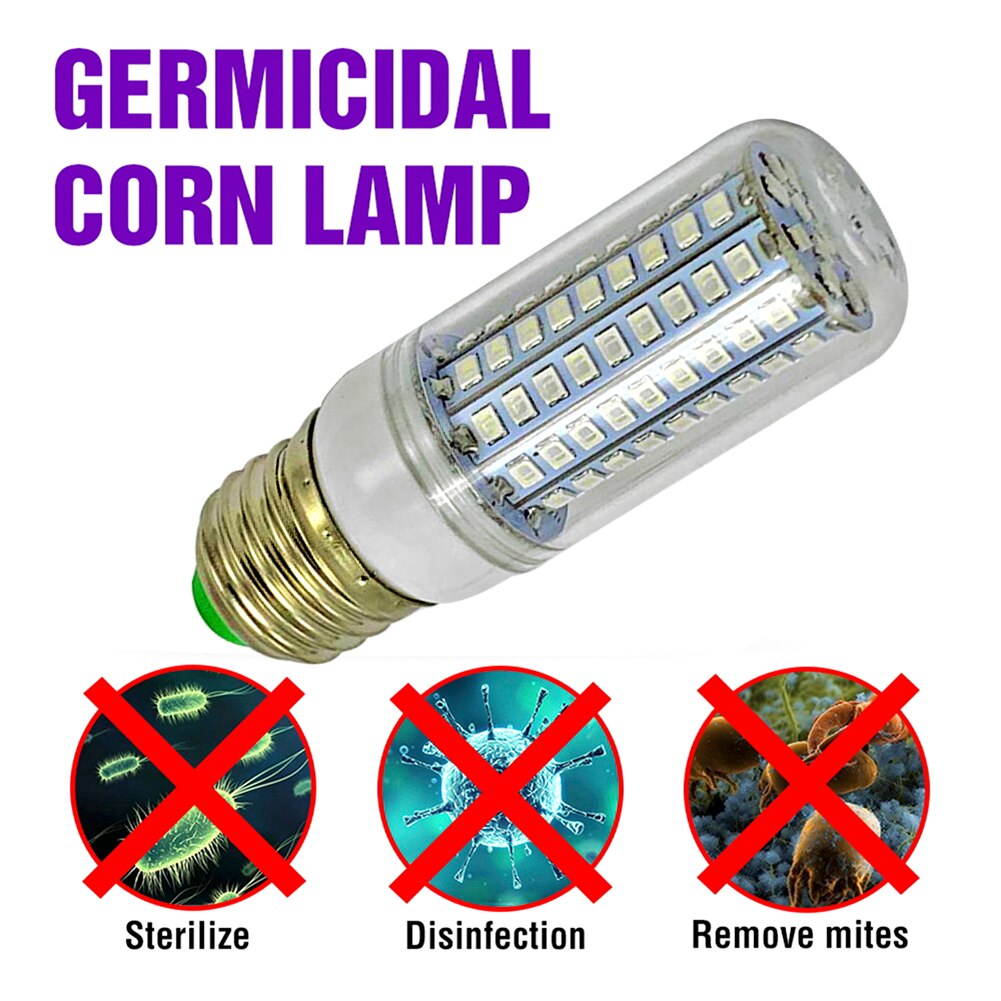 Germicide E27 LED UV lampe UVC désinfection stérilisateur lumière maïs LED UV germicide désinfection Protection ampoule pour la maison