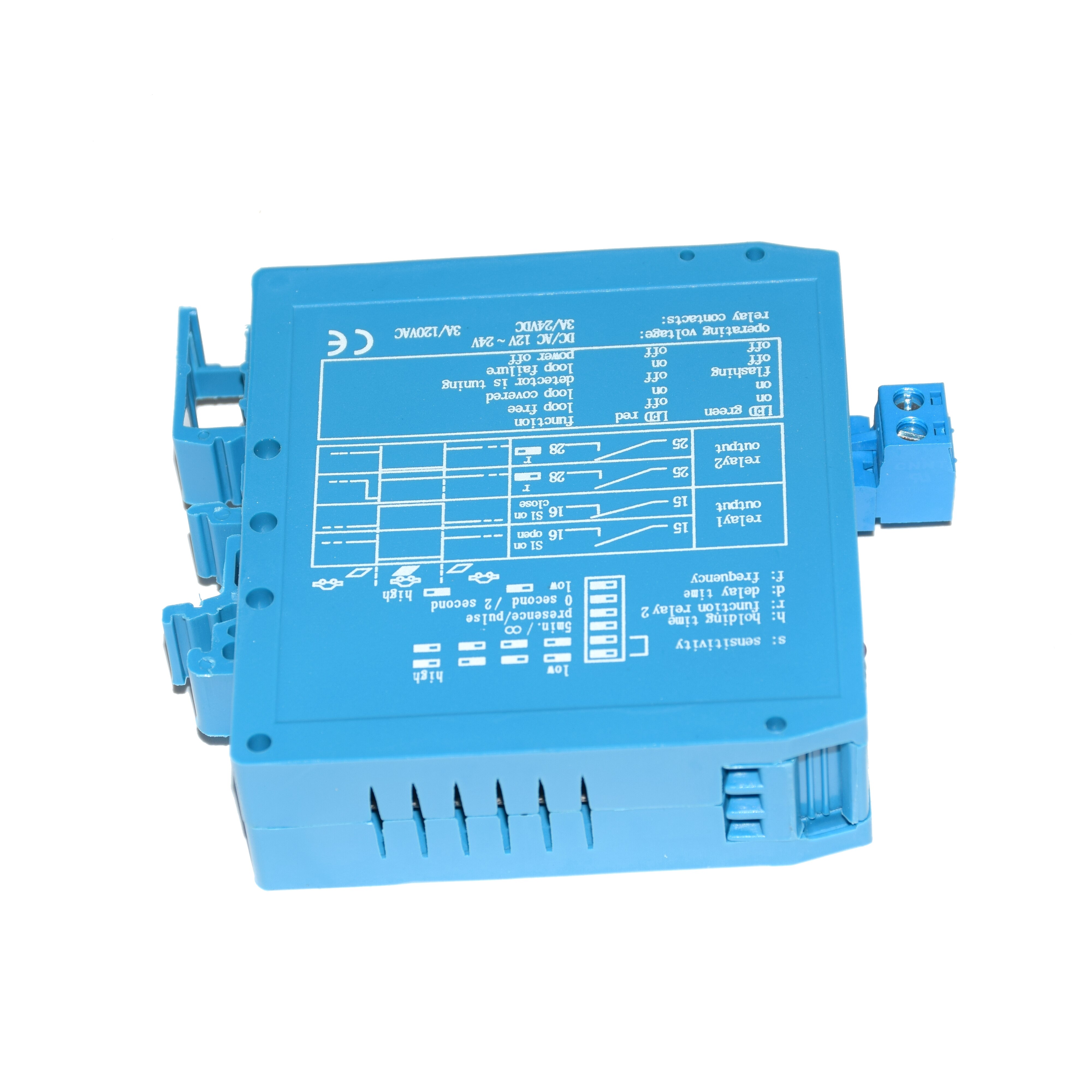 Detector de Bucle Inductivo de un solo canal, DLD-M1H para sistema de estacionamiento, Sensor de detección de vehículos, color azul