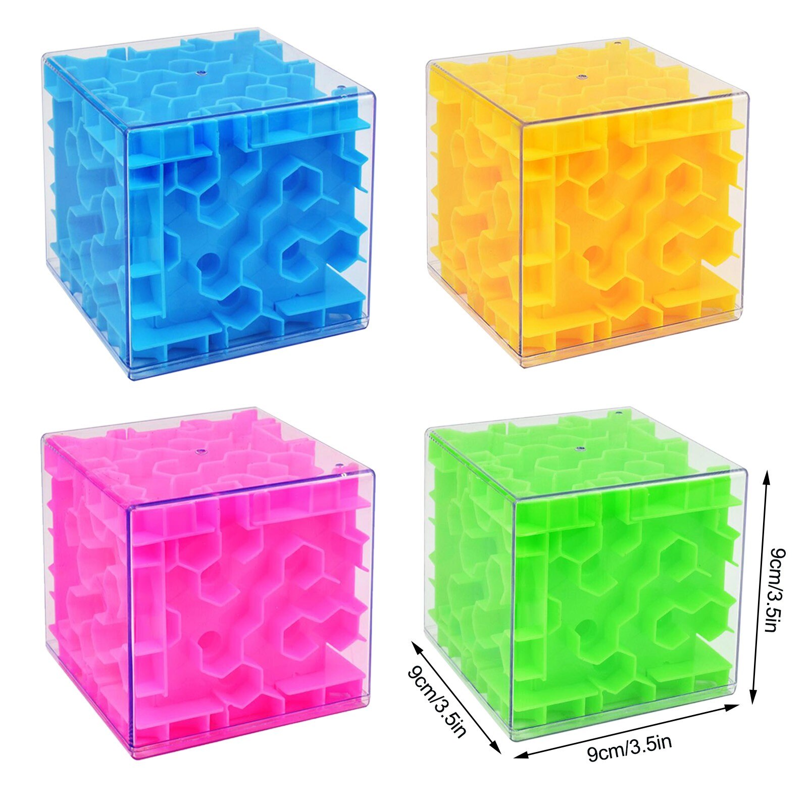 3D Doolhof Magische Kubus Transparant Zeszijdige Puzzel Speed Cube Rollende Bal Game Cubos Doolhof Speelgoed Voor Volwassenen Kinderen educatief Speelgoed